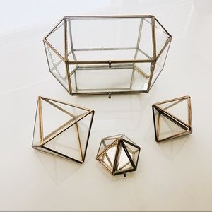 Geometric Glass Home/Wedding Decor Set
